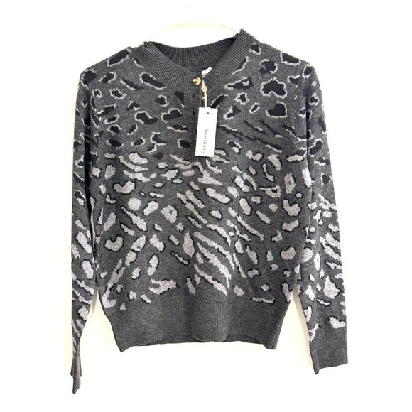 NWT Heartloom Mock Neck Animal Print Sweater SZ S - Picture 1 of 6
